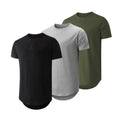 3-Pack Cotton Hip Hop Longline Crewneck Tees – Men's Casual Tops (Special Offer)