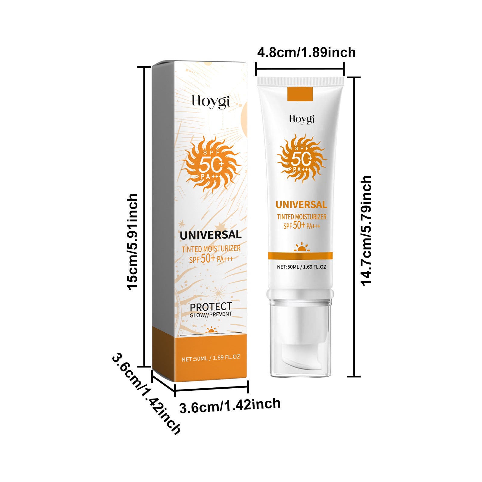 Sunscreen to prevent sunburn and tanning, Universal Tinted Face Moisturizer Sunscreen, SPF 50 PA+++ Outdoorfun Facial Daily Repairing Soothing Sunblock Water Proof Skin Repair Hydrate Moisture,travel essentials