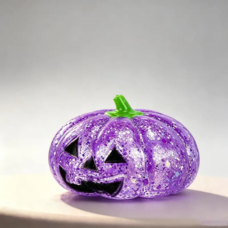Glitter Halloween Pumpkin Head Malt Syrup Squishy Stress Relief Fidget Toy for Kids & Adults