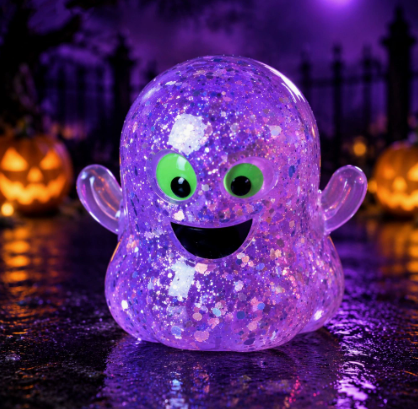 Glitter Halloween Pumpkin Head Malt Syrup Squishy Stress Relief Fidget Toy for Kids & Adults