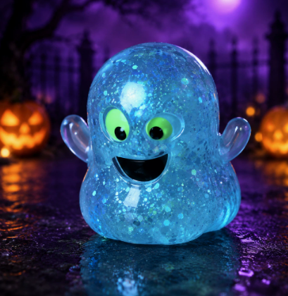 Glitter Halloween Pumpkin Head Malt Syrup Squishy Stress Relief Fidget Toy for Kids & Adults