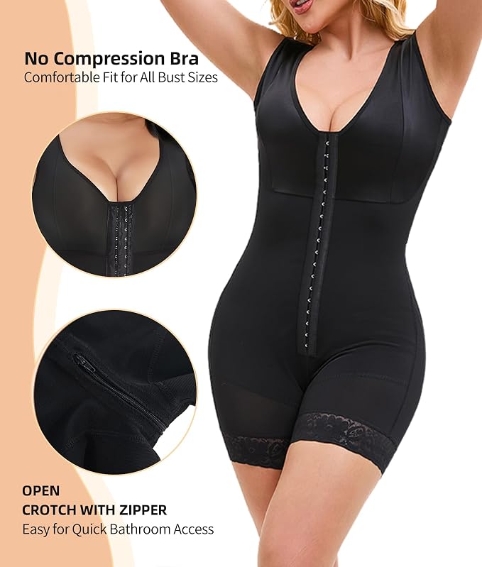 Shapewear for Women Tummy Control Full Shapewear Butt Lifter with Zipper Crotch for Enhanced Comfort and Support