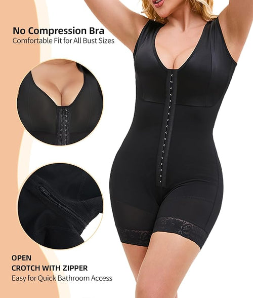Shapewear for Women Tummy Control Full Shapewear Butt Lifter with Zipper Crotch for Enhanced Comfort and Support