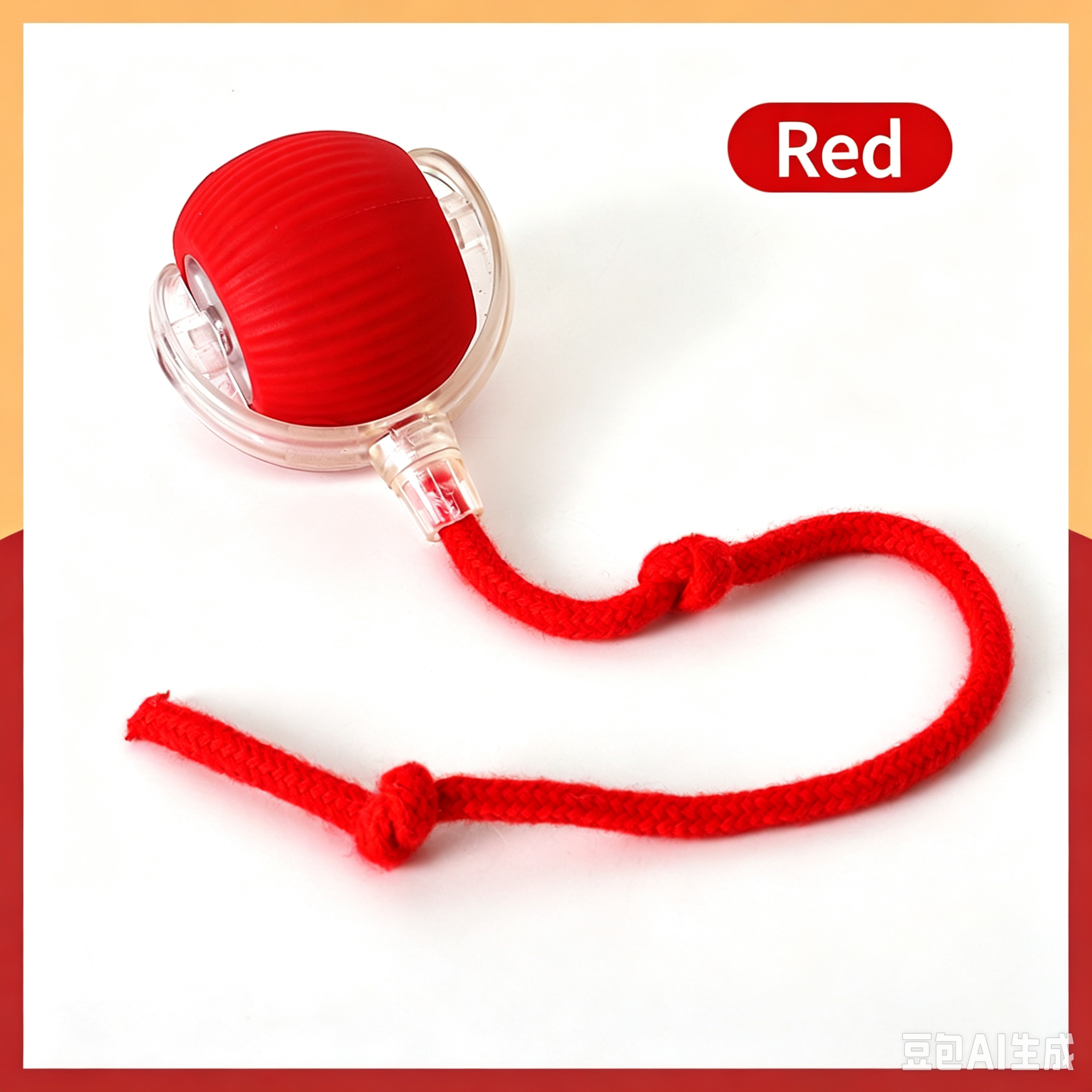 Electric Rolling Cat Ball Toy with Rope, Interactive Cat Teaser Toy, Automatic Ball Toy Pet Supply for Dogs & Cats, Interactive Kitten Wand, Kitty
