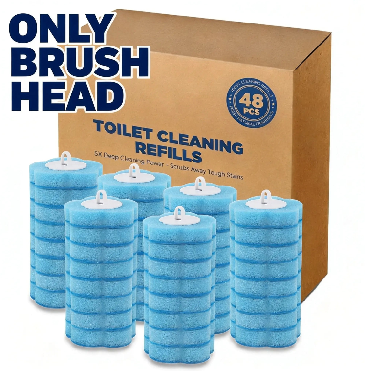 Wall-Mounted Disposable Toilet Brush Set, Antibacterial & Deodorizing, Deep Cleaning No Dead Angles