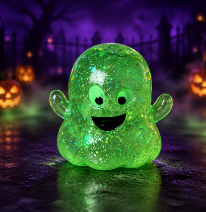 Glitter Halloween Pumpkin Head Malt Syrup Squishy Stress Relief Fidget Toy for Kids & Adults