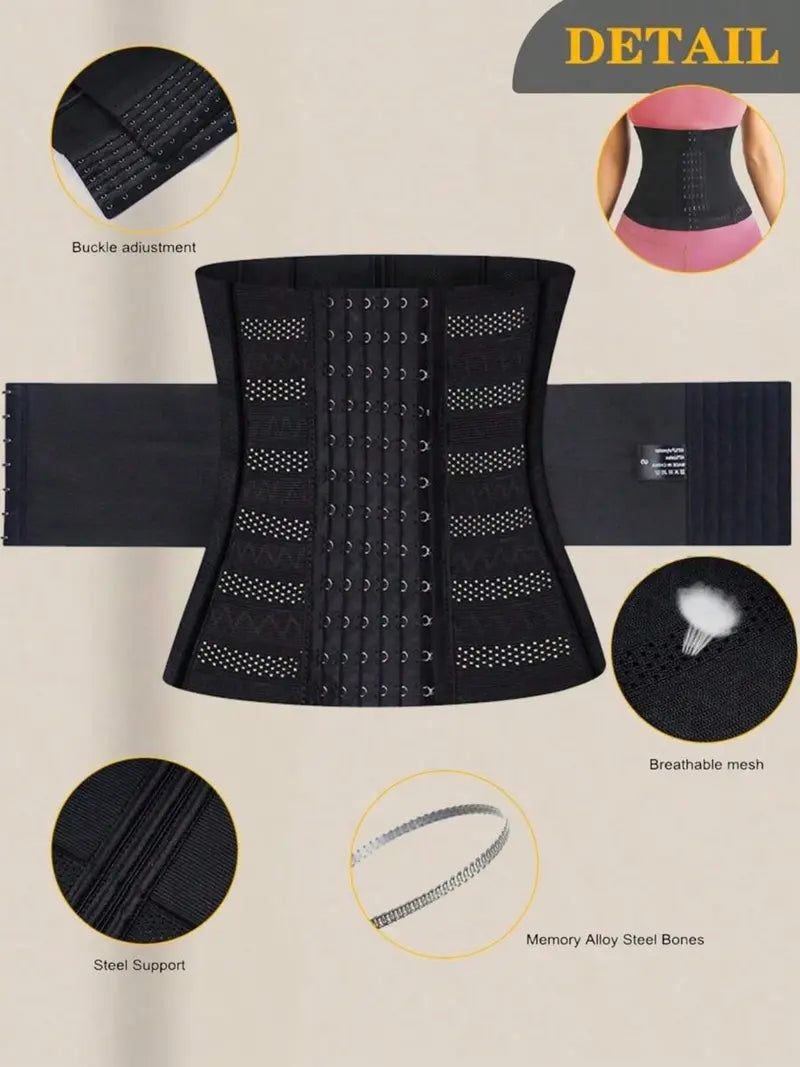 Women's Shapewear Corset Waist Trainer Belt, Slimming Waist Trimmer, Abdominal Control Body Shaper, Sweat Training Band