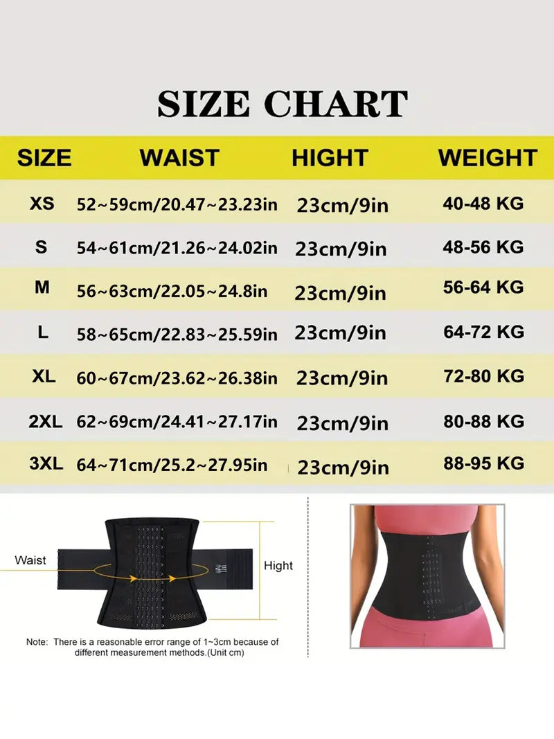 Women's Shapewear Corset Waist Trainer Belt, Slimming Waist Trimmer, Abdominal Control Body Shaper, Sweat Training Band