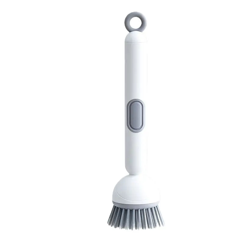 Rotating Cleaning Brush with Long Handle for Kitchen - Adjustable Pot Cleaning Brush for Liquid Pressing - Ideal for Bowl and Pot Cup Cleaning
