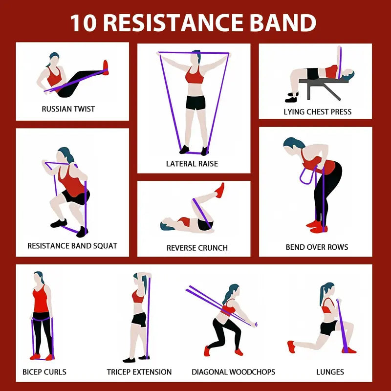 4-Level Resistance Bands Set, Durable Elastic Workout Bands, Working Out Equipment, Workout Equipment For Full Body Muscle Training, Home & Gym Workout, Leg & Arm Exercise, Physical Therapy, Beginner-Friendly For Yoga & Strength Training