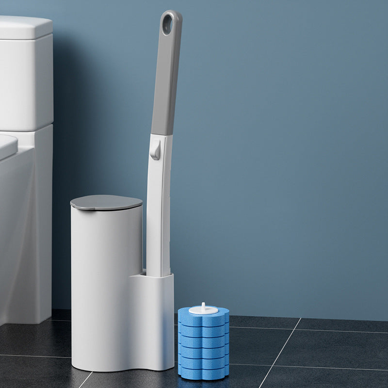 Wall-Mounted Disposable Toilet Brush Set, Antibacterial & Deodorizing, Deep Cleaning No Dead Angles