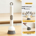 Rotating Cleaning Brush with Long Handle for Kitchen - Adjustable Pot Cleaning Brush for Liquid Pressing - Ideal for Bowl and Pot Cup Cleaning