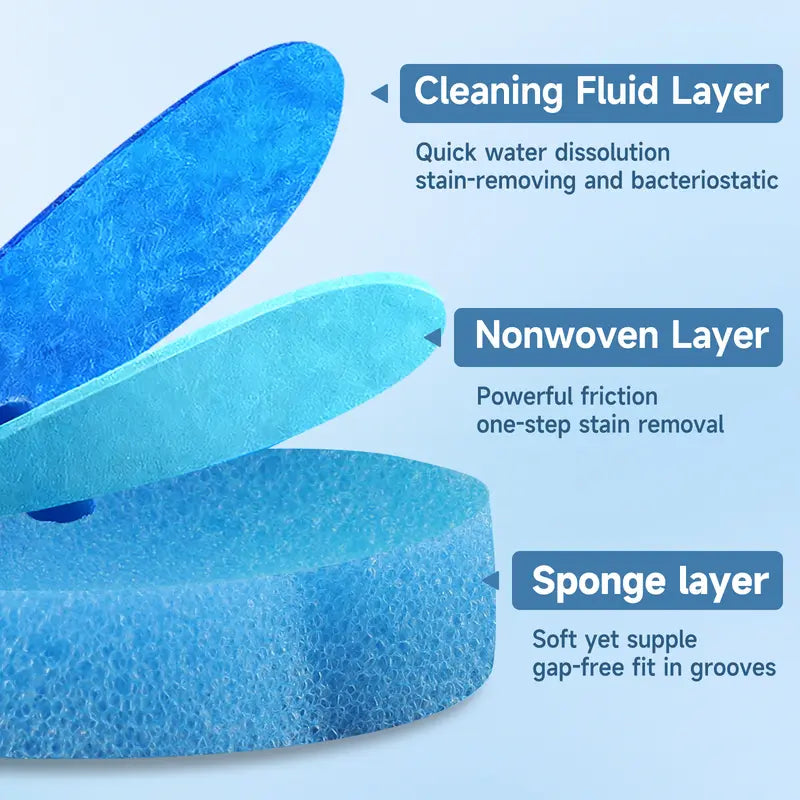 Wall-Mounted Disposable Toilet Brush Set, Antibacterial & Deodorizing, Deep Cleaning No Dead Angles