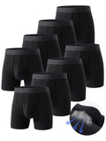 Bamboo Fiber Long Leg Men Boxer Briefs, 8 Pack Breathable Anti-Bacterial Anti-Chafing Sport Underwear For Men